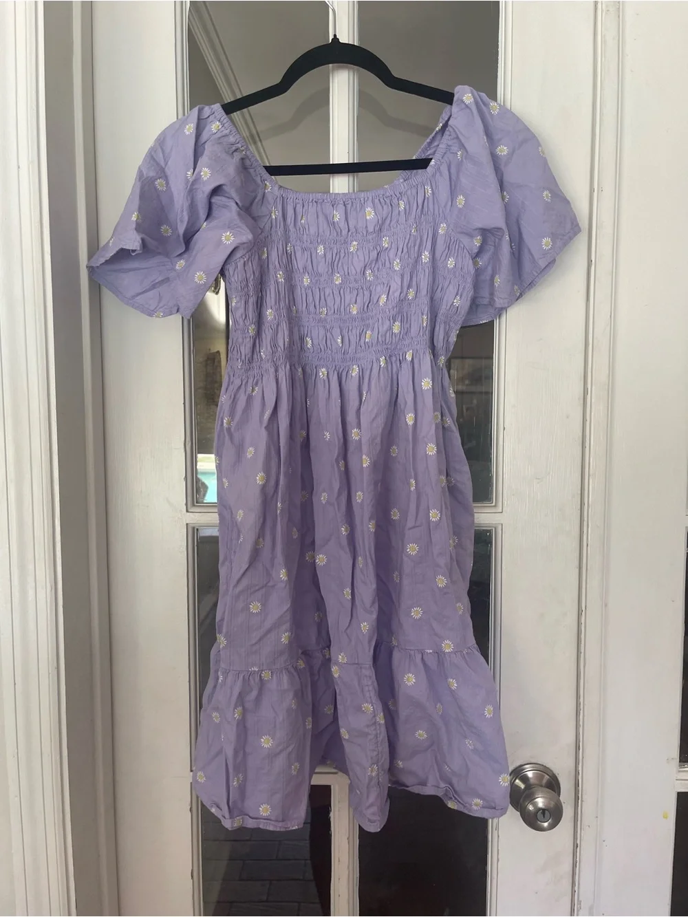 Old Navy Lilac Puff Sleeve Smocked Daisy Dress